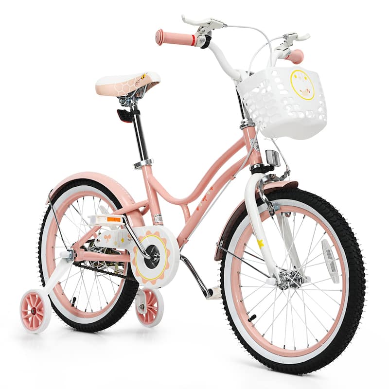 Babyjoy 18 Inch Kid Bike 95% Pre-Assembled Girls Bicycle with Training - See Details - Pink