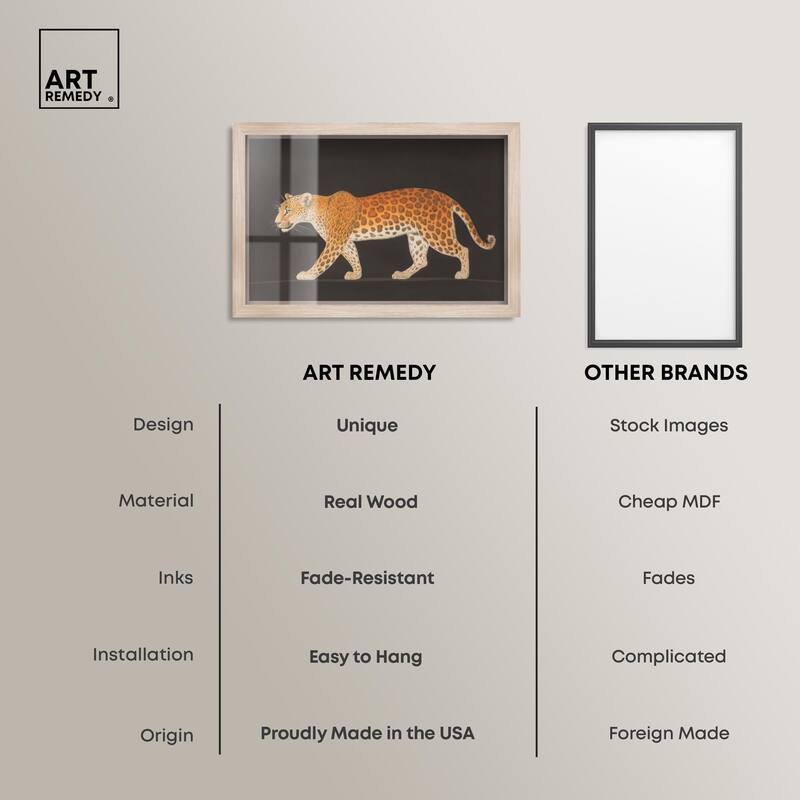 Golden Leopard Shadowbox by Art Remedy