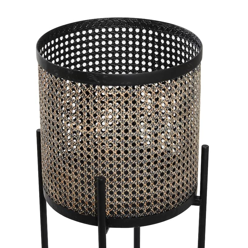 Metal Indoor Outdoor Planter with Removable Stand - Set of 2 Gold or Black- Roche River Decor