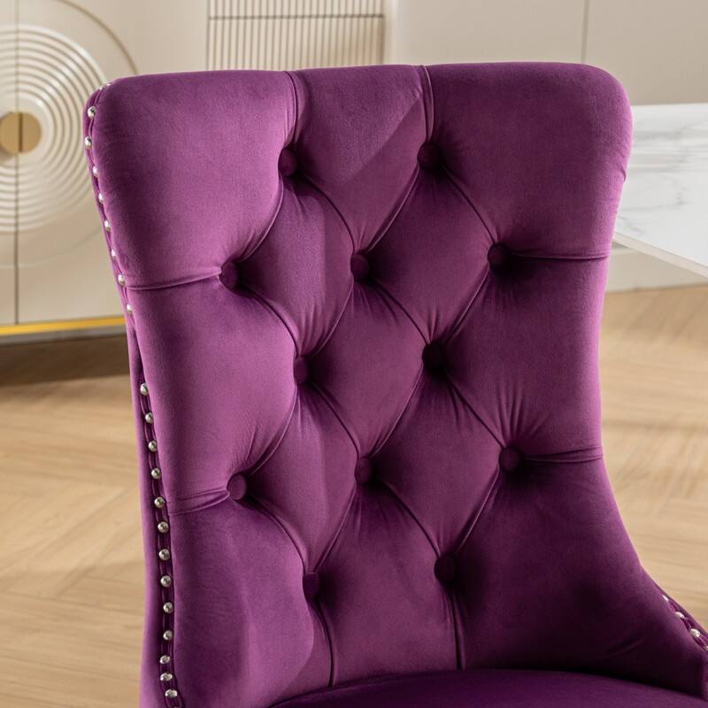 Contemporary Velvet Upholstered Dining Chair Set of 6