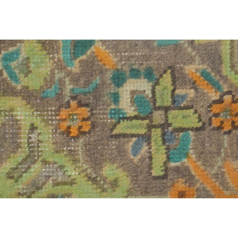 Hand Knotted Oriental 100% Wool Carpet Traditional Floral Green Tabriz Area Rug - 12' 4'' X 9' 5''