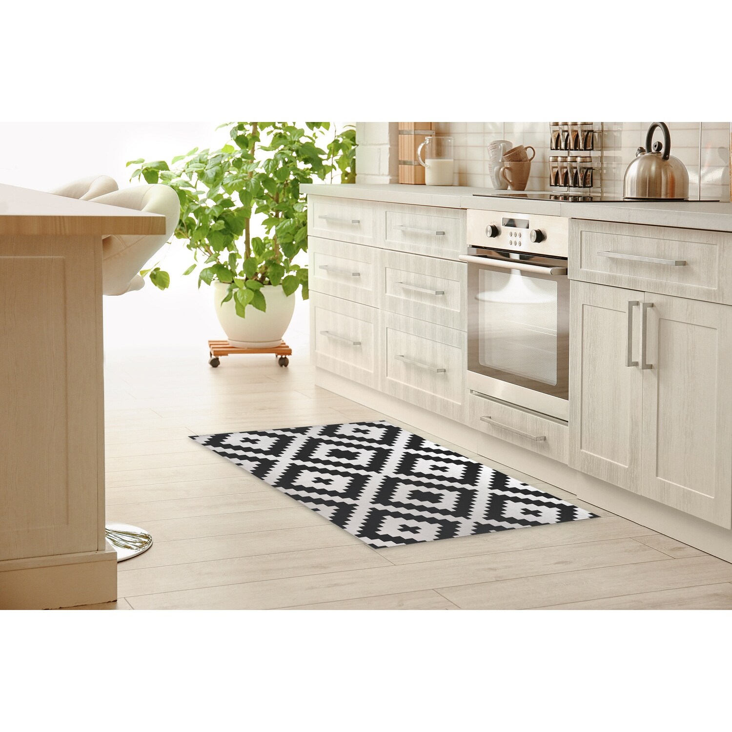 https://ak1.ostkcdn.com/images/products/is/images/direct/ab16b2b4a0511b40e6a23b1d669c0fc762eab7f2/KILIM-TARGET-BW-Kitchen-Mat-By-Becky-Bailey.jpg