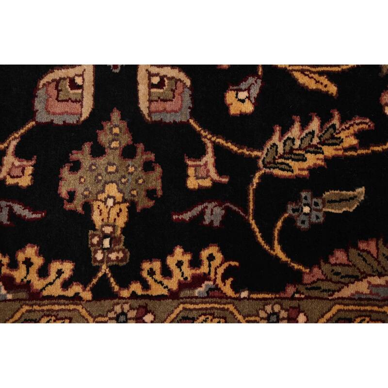 ECARPETGALLERY Hand-knotted Finest Agra Jaipur Black Wool Rug - 7'10 x 10'2