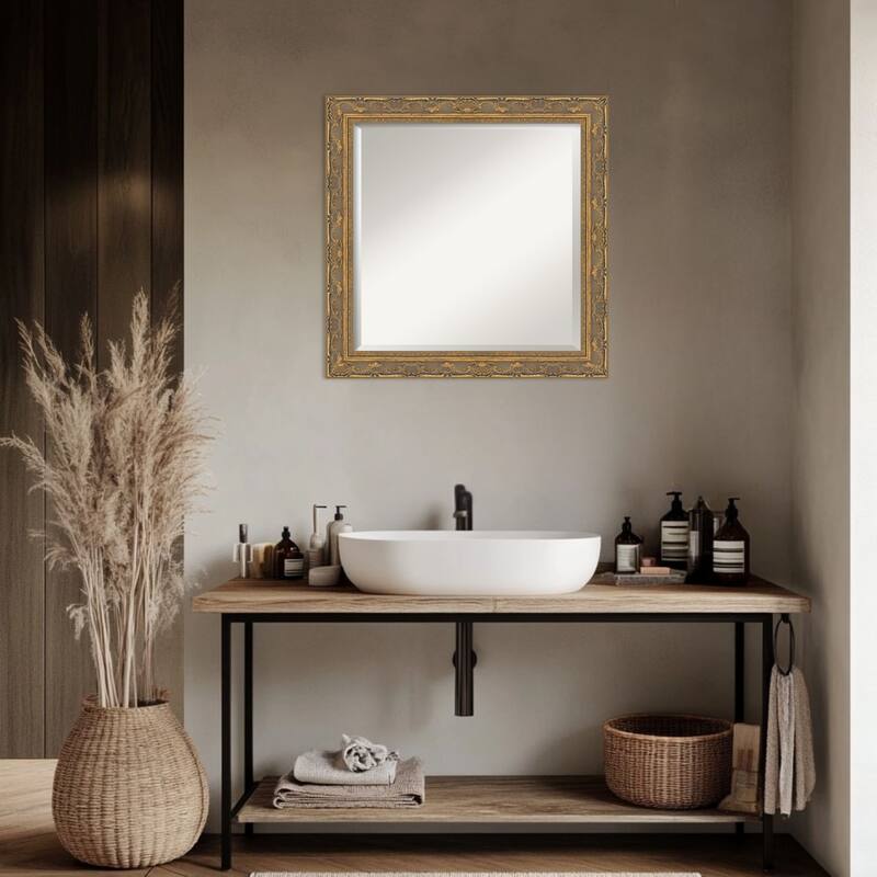 Filigree Beveled Framed Bathroom Vanity Wall Mirror