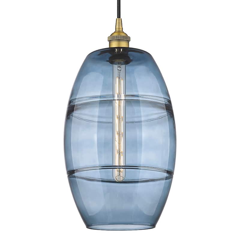 Innovations Lighting 616-1P 19 10 Vaz Pendant Vaz 10" Wide Cord-Hung - Brushed Brass / Princess Blue