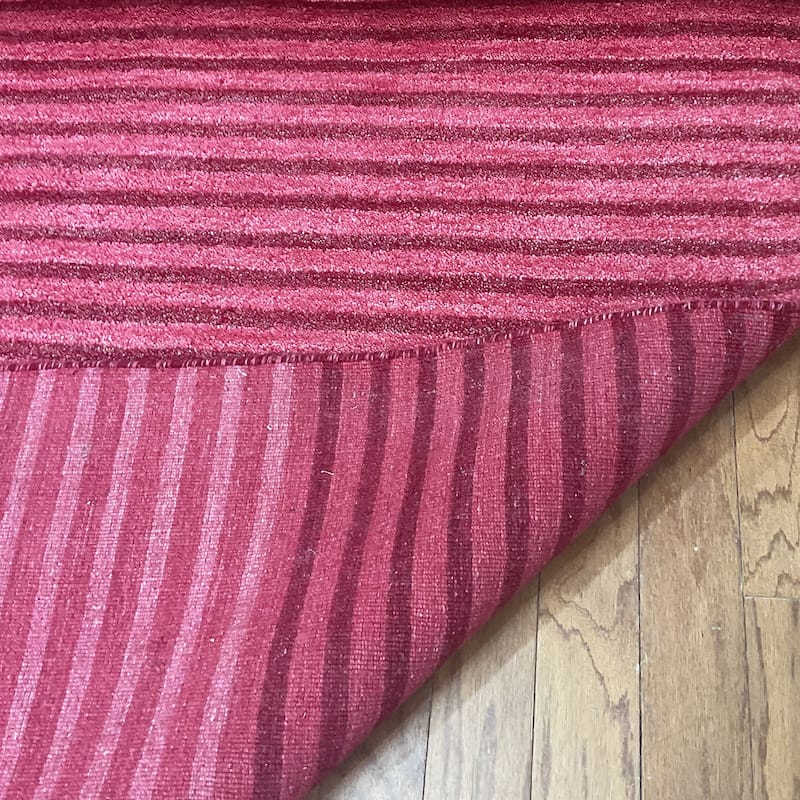 HERAT ORIENTAL 4' x 6' Handmade Horizontal Striped Tibetan Ombre Wool Rug - 4' x 6'
