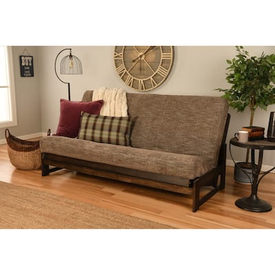 Somette Aspen Reclaim Mocha Futon Set with Hand Woven Tufted Mattress