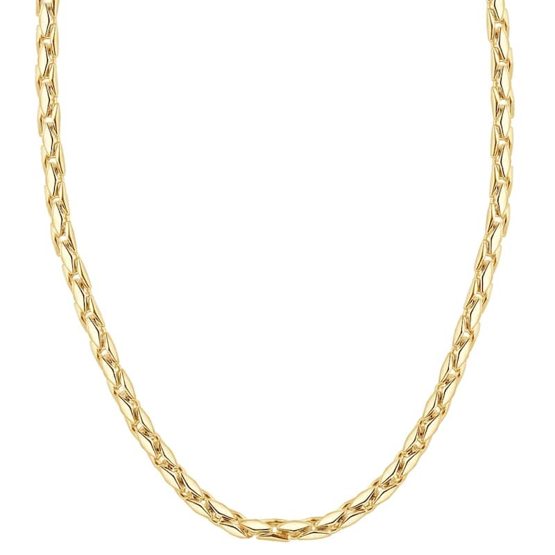 Bliss Diamond Yellow Gold Women's 24" Chain Necklace 26 Grams 4.5mm Thick - Yellow - 18 Inch - White
