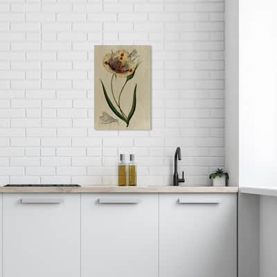 Wynwood Studio Canvas Floral and Botanical Floral Illustration Gray and Light Gray Farmhouse Wall Art Canvas Print