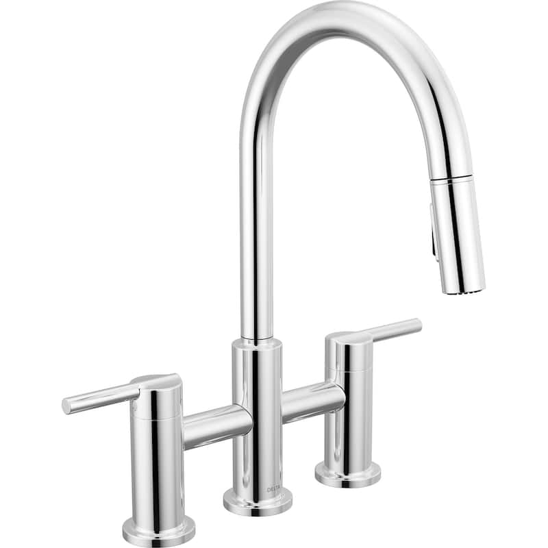 Delta 39876LF Nicoli 1.8 GPM Single Hole Pull Down Bridge Kitchen