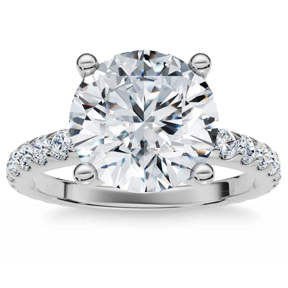 Bliss Diamond Certified 3.40Ct Round Cut Diamond Engagement Ring Gold Lab Grown