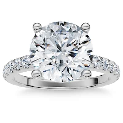 Certified 3.40Ct Round Cut Diamond Engagement Ring Gold Lab Grown