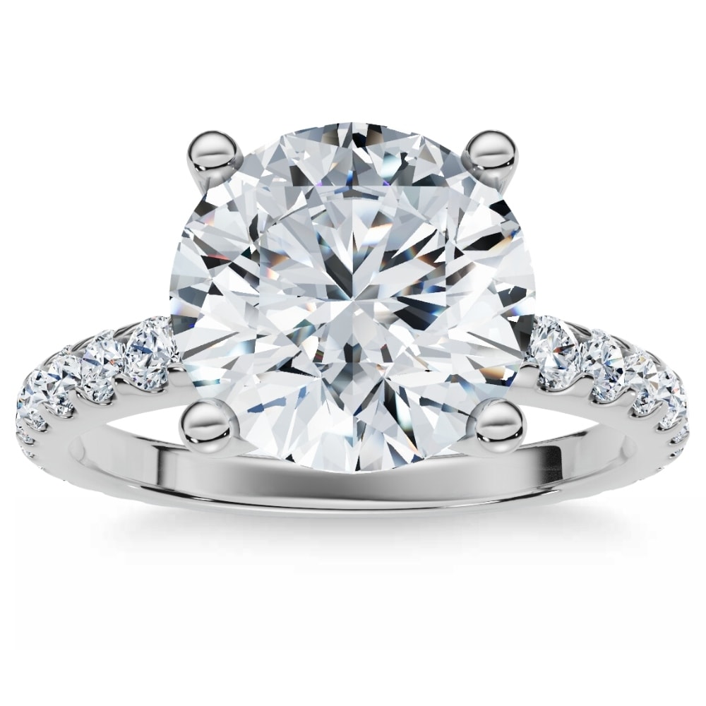 Bliss Diamond Certified 3.40Ct Round Cut Diamond Engagement Ring Gold Lab Grown