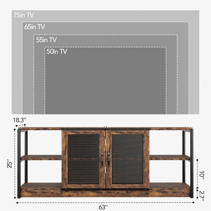 Industrial Entertainment Center TV Stand for for Living Room 65/75 inches TVs - N/A