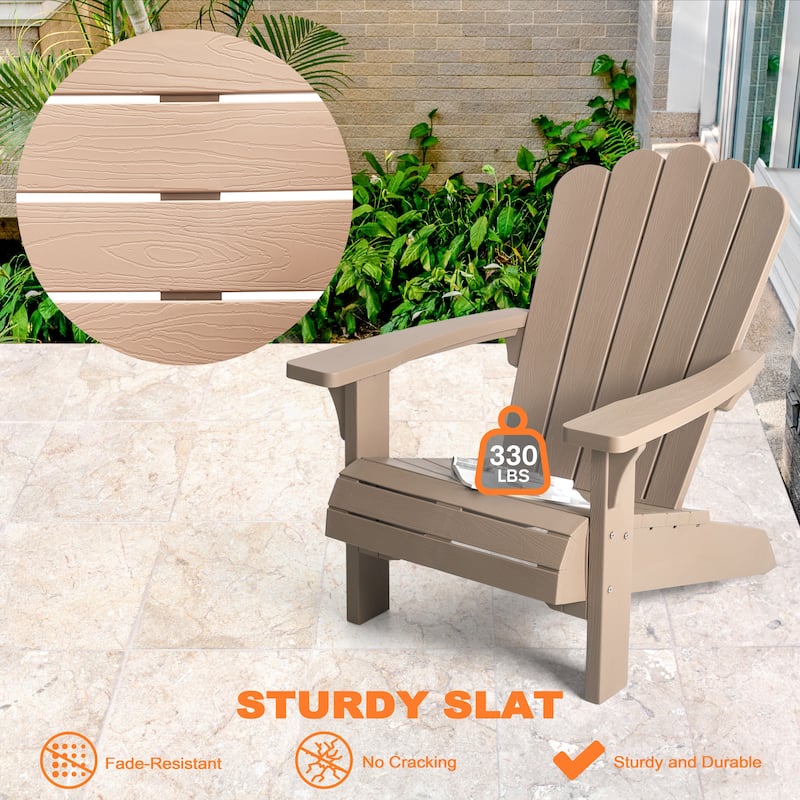 Adirondack Chair Weather-Resistant Patio Chairs with Widened Armrests