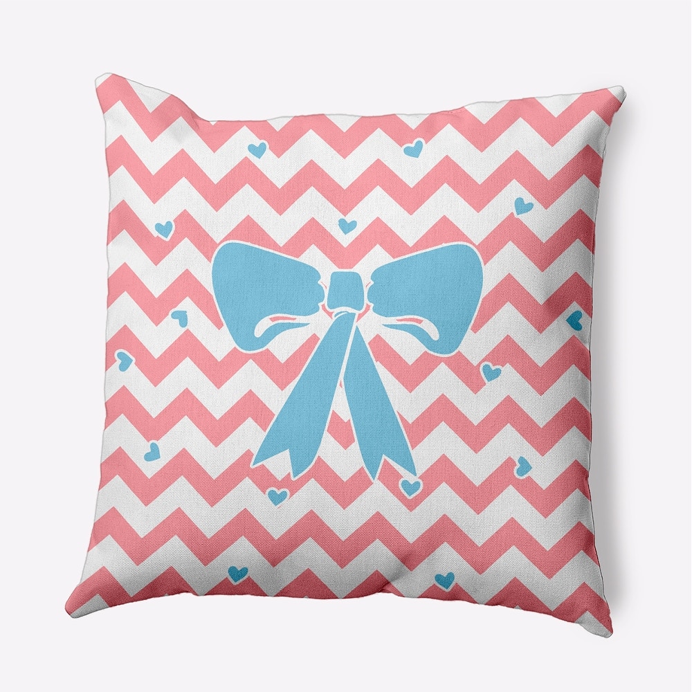 Chevron Bow Decorative Throw Pillow
