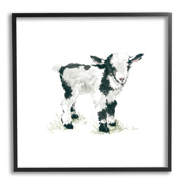 slide 2 of 25, Stupell Baby Farm Lamb Minimal Country Animal over White Framed Wall Art - Black 17 x 17 - Black