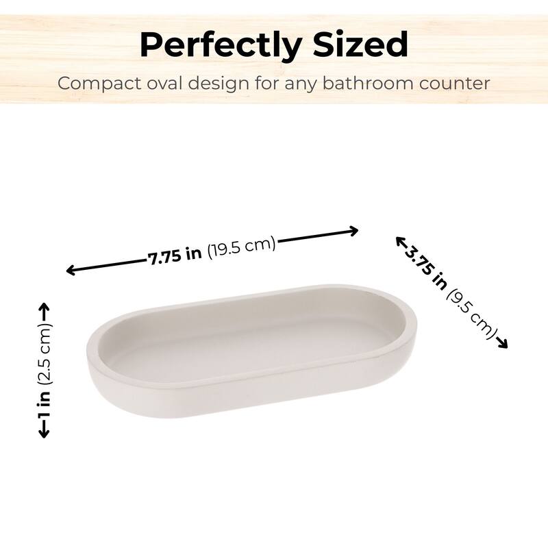 Oval Bathroom Tray - 7.75"L x 3.75"W x 1"H