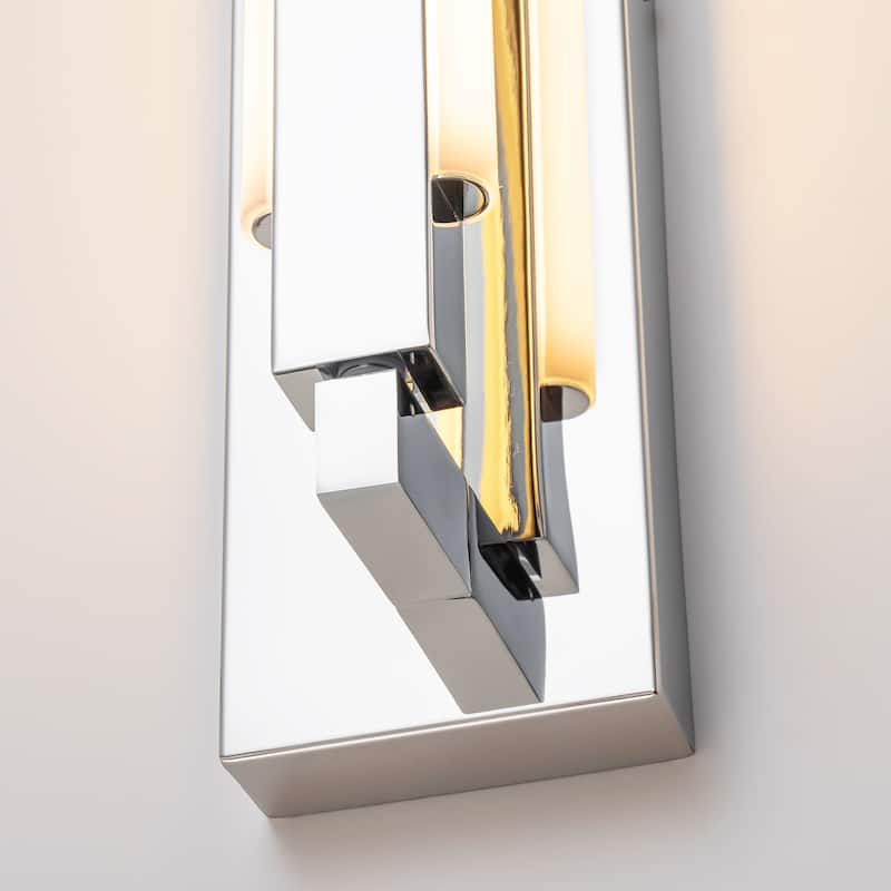 1-Light Modern Linear Chrome/Black Adjustable Integrated LED Bathroom Vanity Light - 4.3 in. W x 23.6 in. H x 4.5 in. D