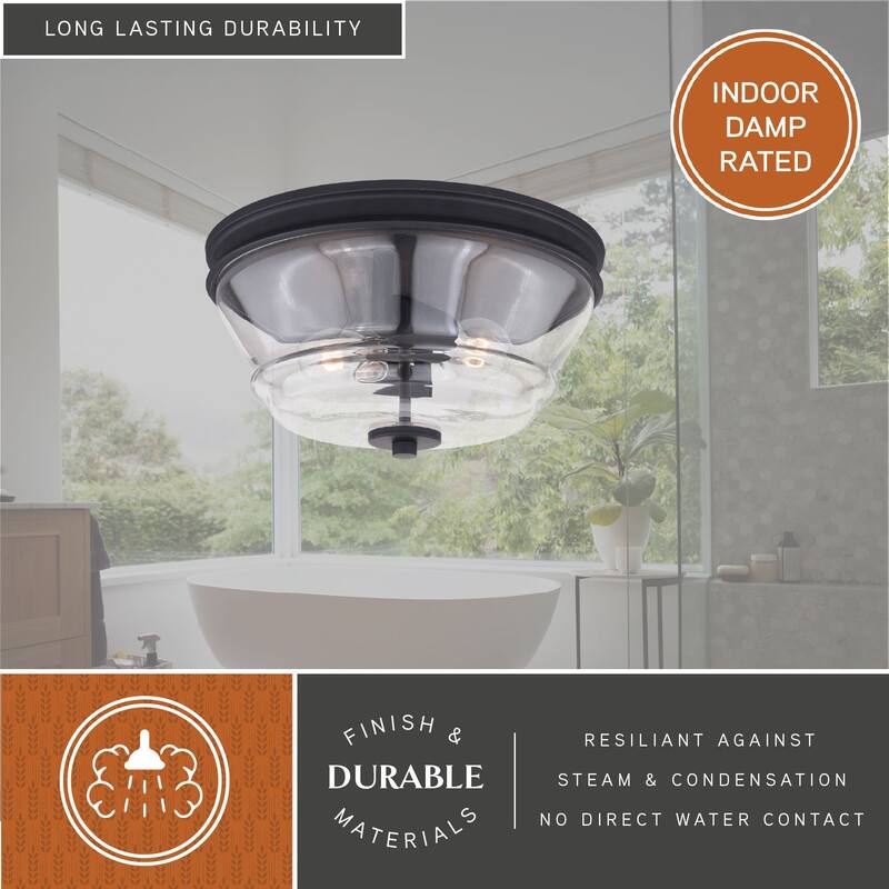 Vaxcel Toledo 13" Flush Mount Natural Brass - 13-in W x 6.5-in H x 13-in D