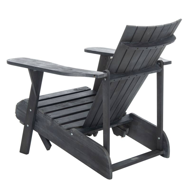 SAFAVIEH Outdoor Mangla Adirondack Chair with Retractable Footrest - 52W x 32D x 30H