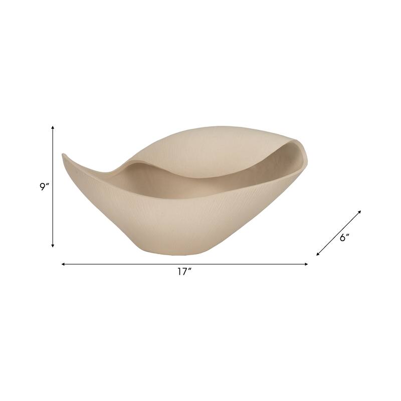 Sculptural Wave Freeform Decorative Bowl for Home Decor - 9", Silver - 17.0"