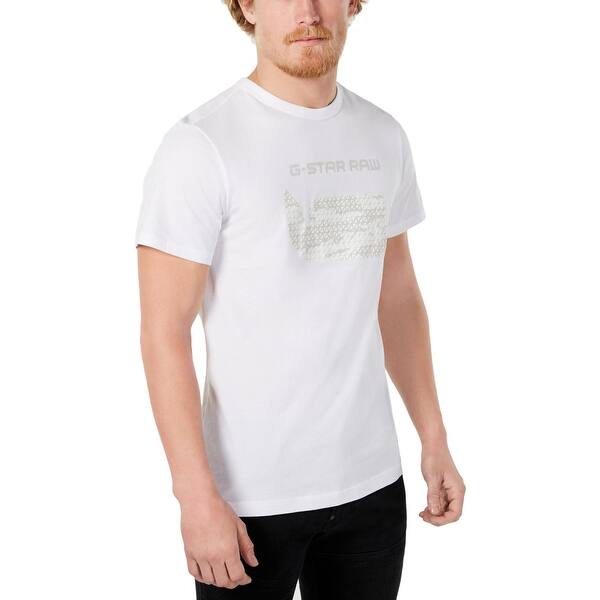 Shop G Star Raw Mens Graphic T Shirt Organic Cotton Short Sleeve White Xxl Overstock 31412082
