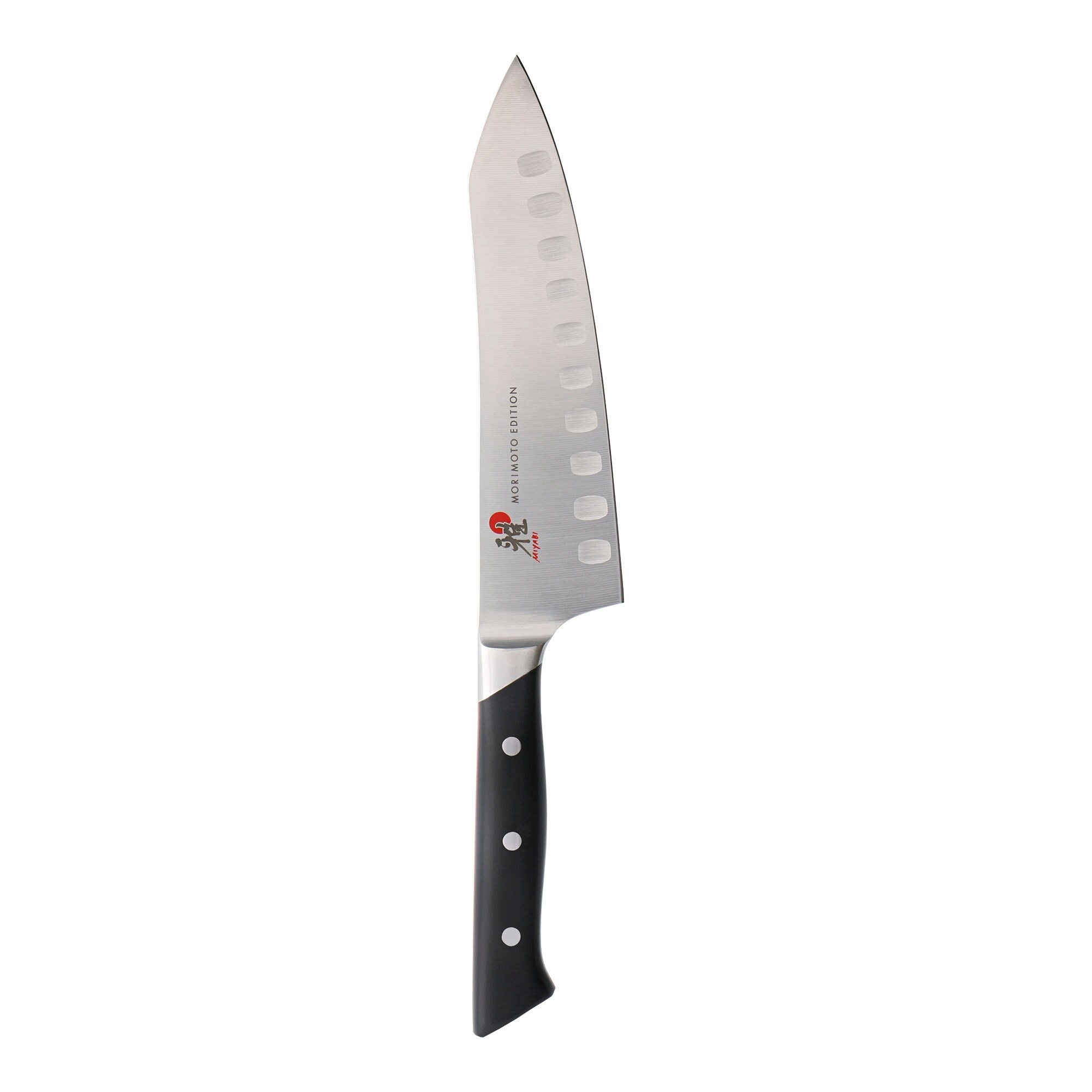 Shop Miyabi Red Morimoto Edition 7 Inch Hollow Edge Rocking Santoku Knife Black W Red Accent Stainless Steel On Sale Free Shipping Today Overstock 14291573