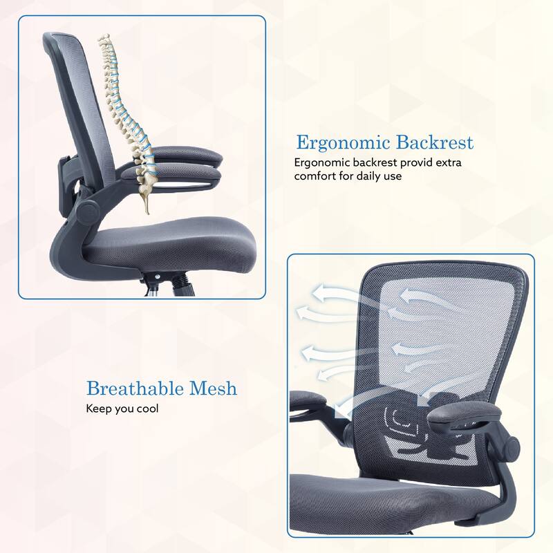 Serena Ergonomic Mesh Drafting Chair - Adjustable, Breathable Mesh, Lumbar Support, Ergonomic and Height Adjustable Flip-Top