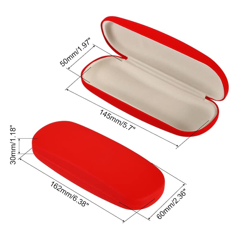 Glasses Case Hard Shell, Eyeglass Case Hard for Women Men Glasses, Red - Red
