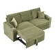 preview thumbnail 19 of 69, 80.3" L Shaped Couch with Pull Out Bed Corduroy Sleeper Sofa Bed Convertible Sectional Couches with Cup Holder for Living Room