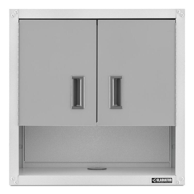 Gladiator GarageWorks, Ready-to-Assemble 3/4 Wall GearBox - Hammered-White/Grey