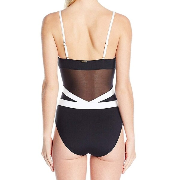 anne cole color block mesh