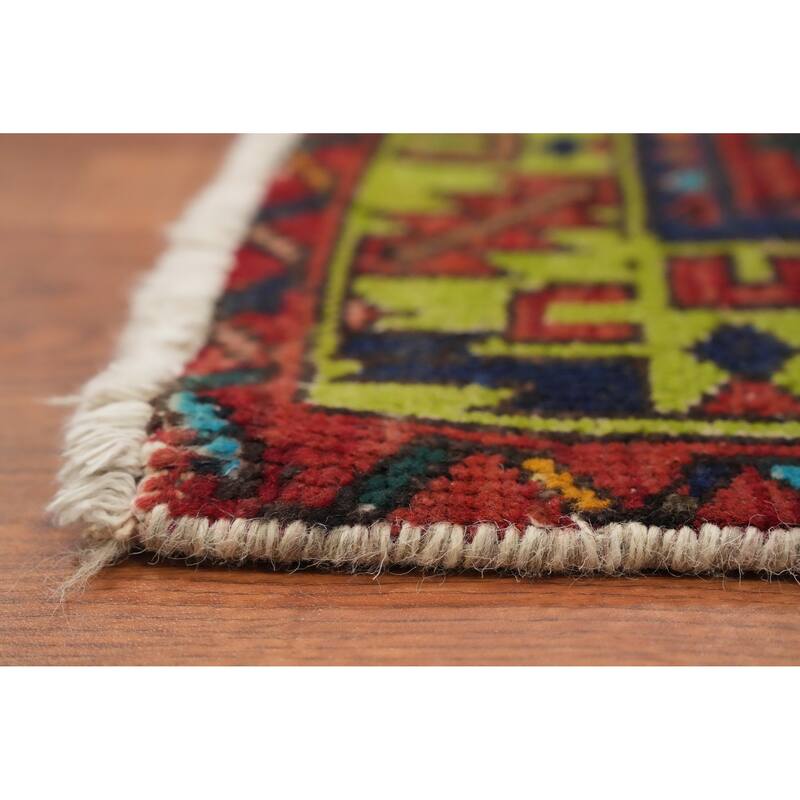 Hand Knotted Oriental 100% Wool Carpet Traditional Geometric Oranges & Rust Meshkin Runner Rug - 10' 3'' X 3' 4''