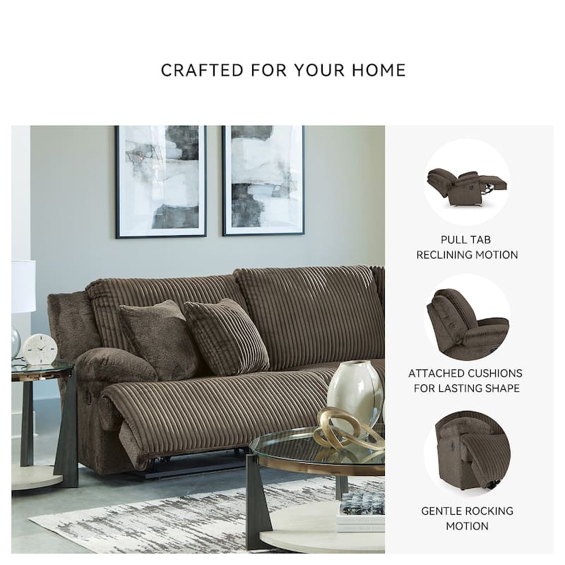 Signature Design by Ashley Top Tier 3-Piece Reclining Sectional Sofa - 128"W x 40"D x 41"H