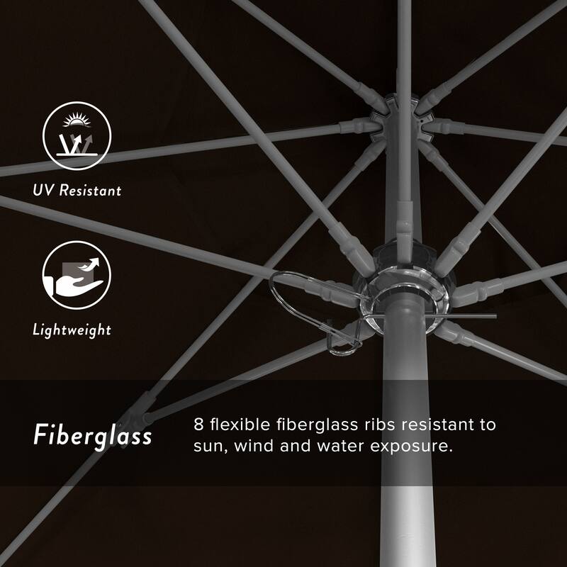 California Umbrella 9' Rd. Aluminum Frame, Fiberglass Rib Patio Umbrella, Push Open,Anodized Silver Finish, Sunbrella Fabric