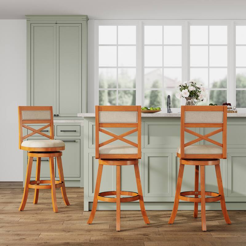 30" Bar Height X-Back Swivel Stool