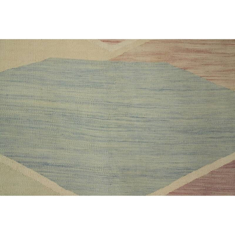 Hand Woven Oriental 100% Wool Carpet Southwestern Modern Multi-Colored Kilim Area Rug - 8' 7'' X 6' 4''