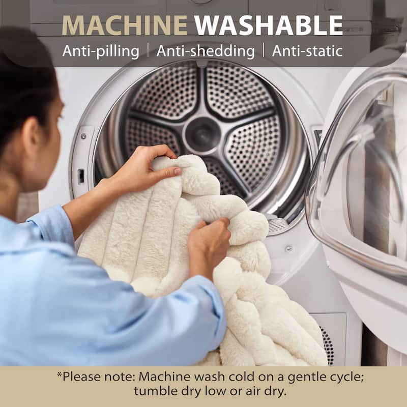 Luxury Reversible Textured Stripe Faux Fur & Velvet Throw