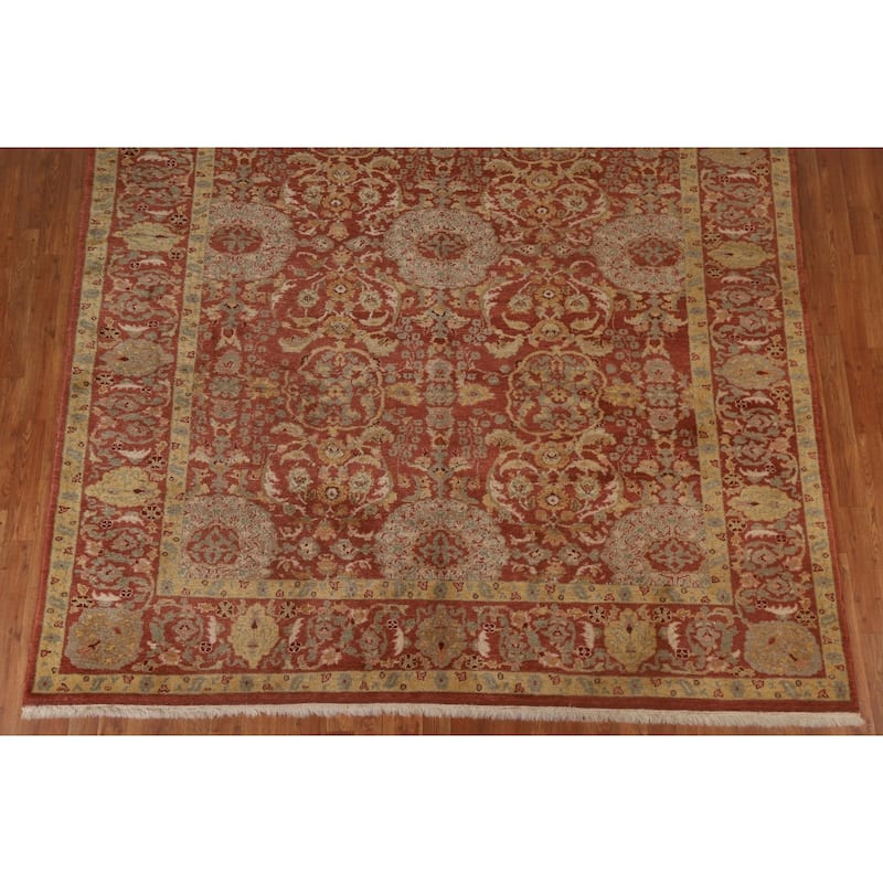 Vintage Vegetable Dye Oushak Turkish Area Rug Handmade Wool Carpet - 8'2"x 9'11"