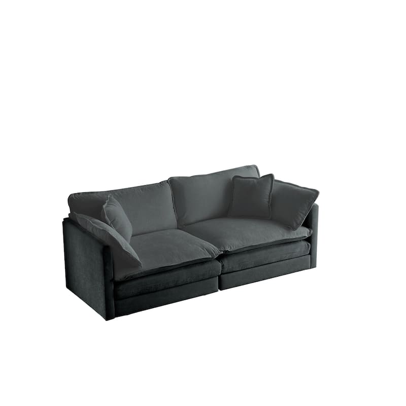 76.7" Chenille 3-Seater Sofa with Customizable Configurations and Premium Comfort