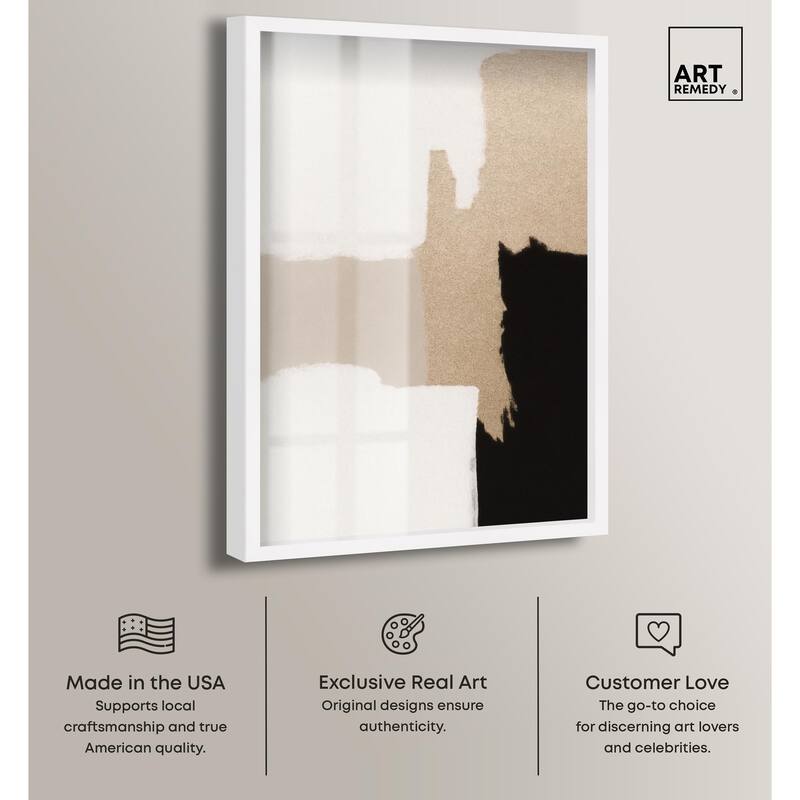 Beige and Black III Shadowbox by Art Remedy