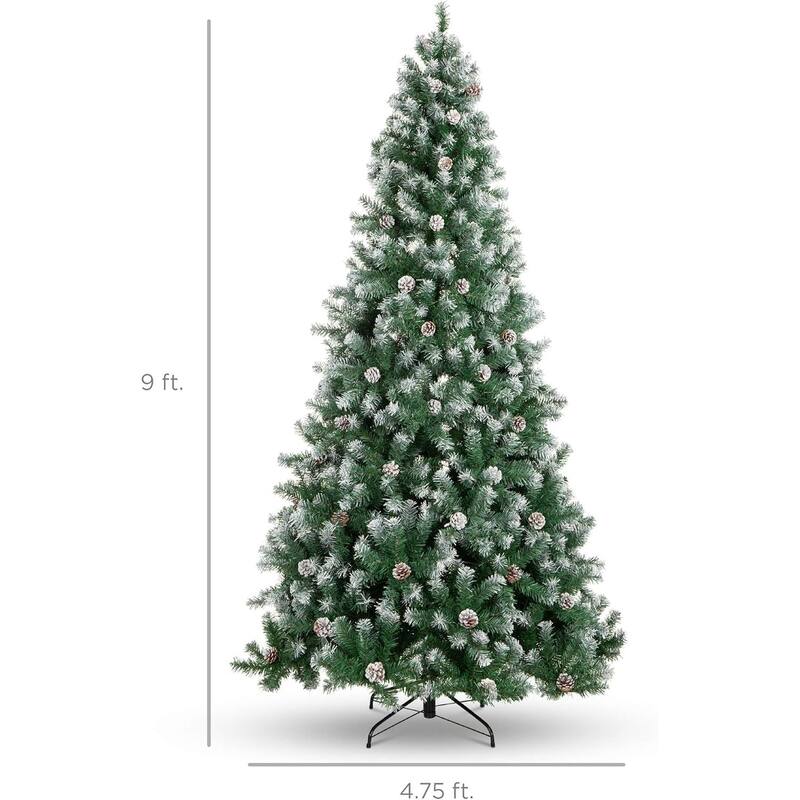 4.5Ft Decorated Holiday Christmas Tree, 1,000 PVC Branch Tips, Metal Hinges & Base