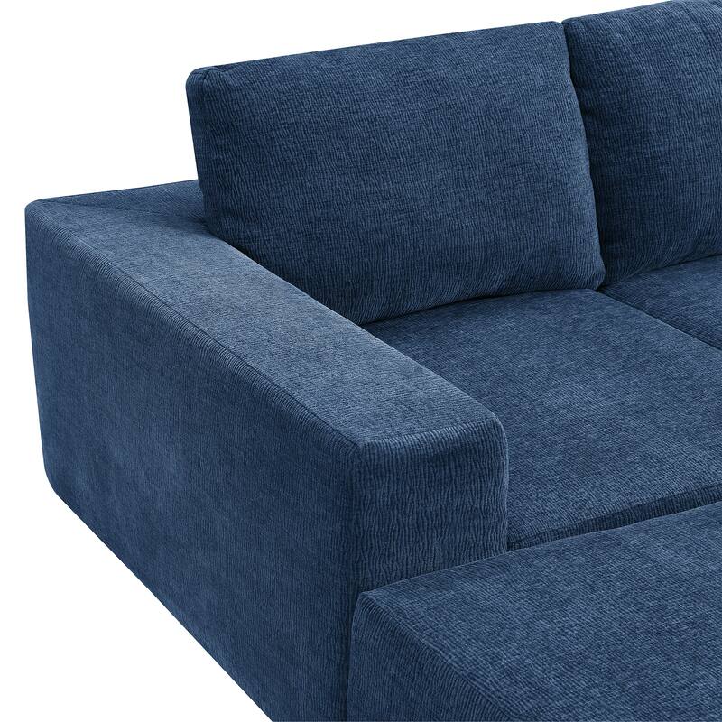 Modular U Shaped Sectional Sofa, Cloud Chenille Sectional Couch