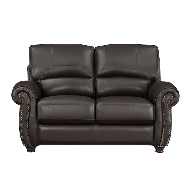Ionia Leather Match Living Room Loveseat