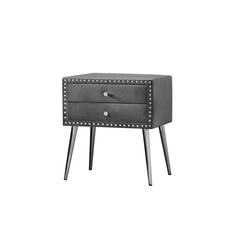 B109TA Upholstered in durable 100 Grey Velvet nightstand Classic