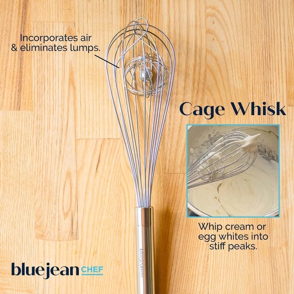 Blue Jean Chef 5Piece StainlessSteel Whisk Set, 5 Different Whisks