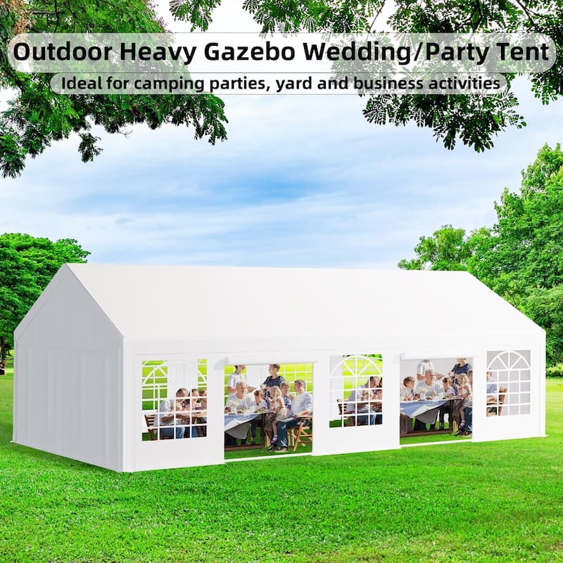 Outdoor Wedding Canopy Tents for Parties with Removable Sidewalls & 3 Storage Bags, Waterproof Gazebo Shelter