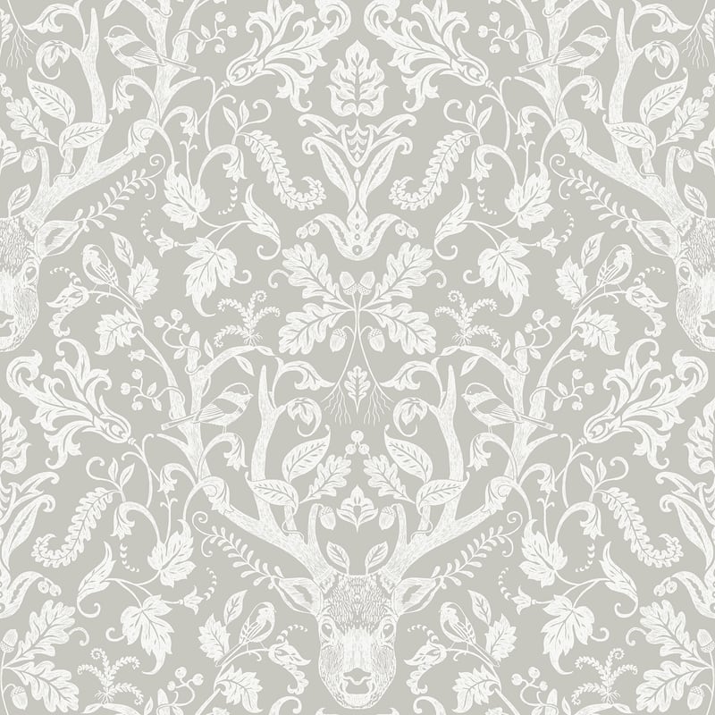 NuWallpaper Taupe Escape to the Forest Peel & Stick Wallpaper