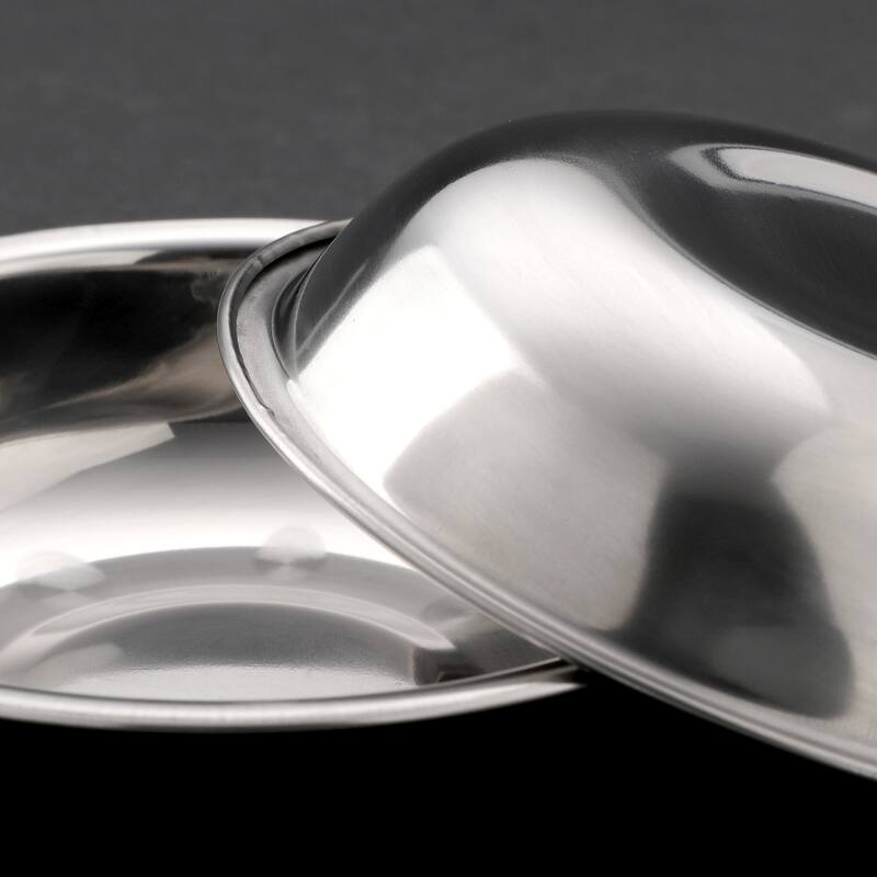 Restaurant Stainless Steel Condiment Container Dishes Silver Tone 10cm Dia 10pcs - Silver Tone